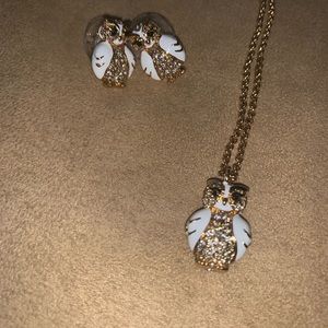 Kate Spade owl necklace and earrings